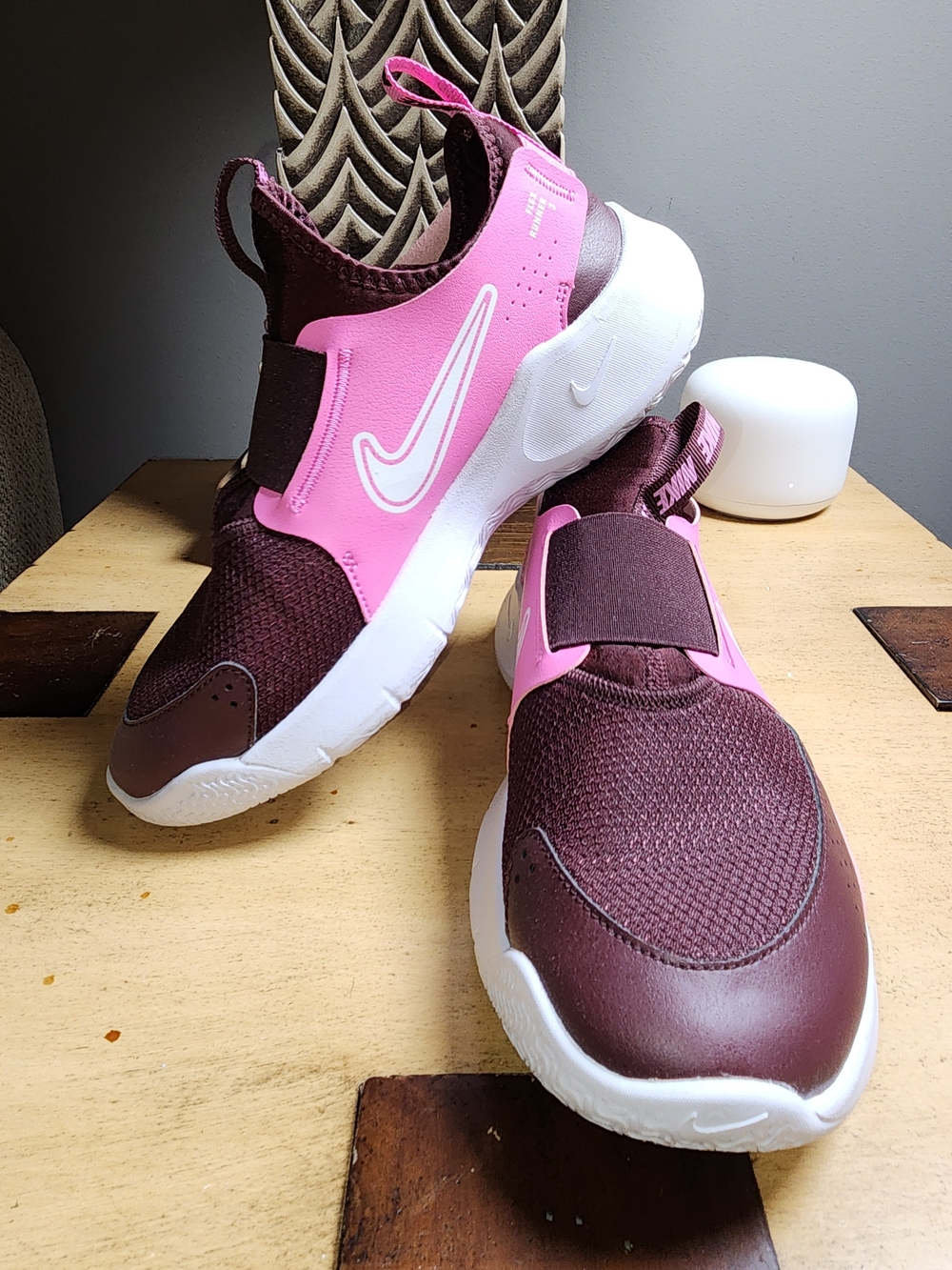 Nike Kids Slip-On Sneakers in Pink & Burgundy